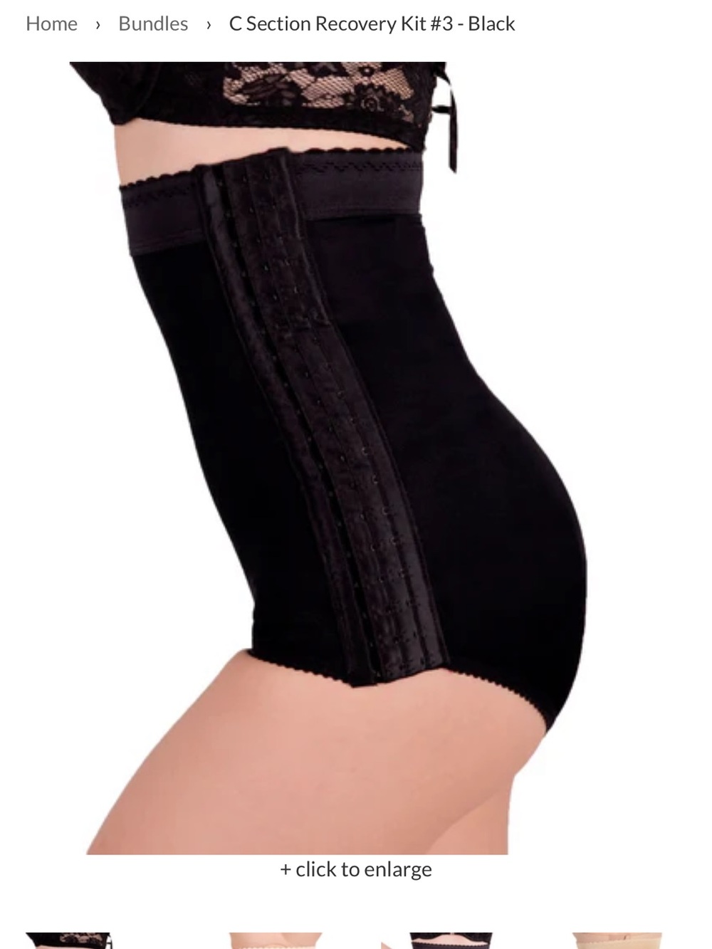 Wink High-Waist Black Shapewear Briefs with Front Hook Closure